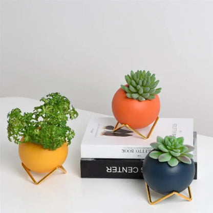 Decoratieve Vaas – Bolvorm – Gouden standaard – Voor planten
