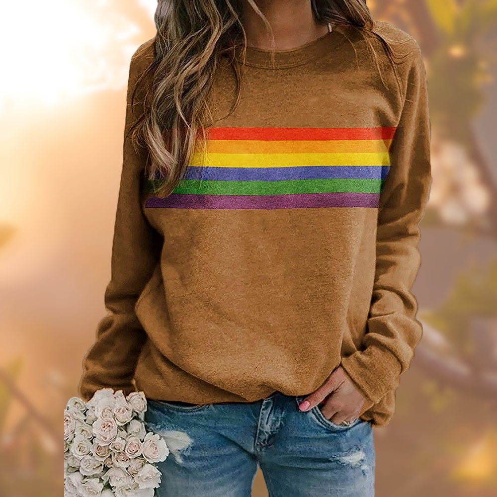 Sweater Dames – Regenboog Print – Zachte stof – Voor casual outfits