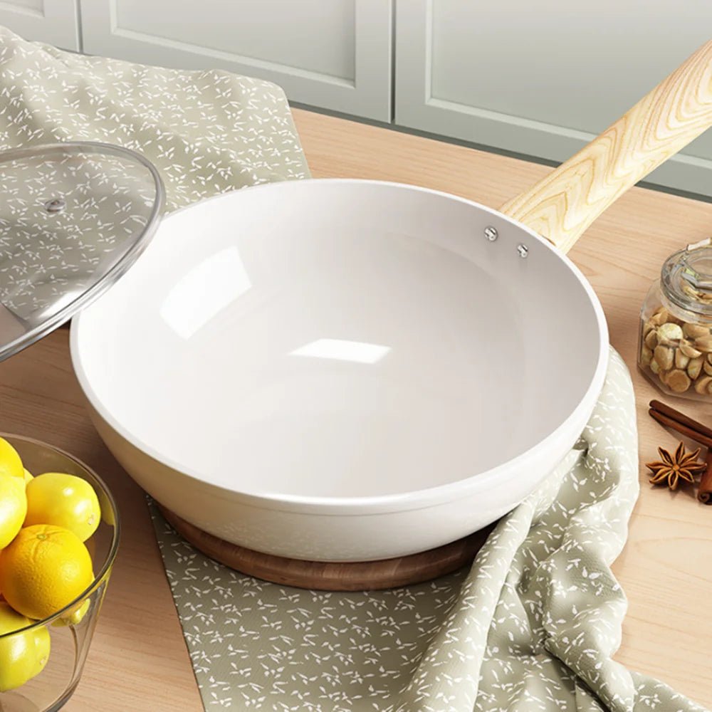 Wokpan met Houten Handvat – Non-stick Coating – Voor Roerbakken en Koken