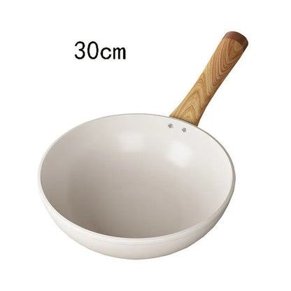 Wokpan met Houten Handvat – Non-stick Coating – Voor Roerbakken en Koken