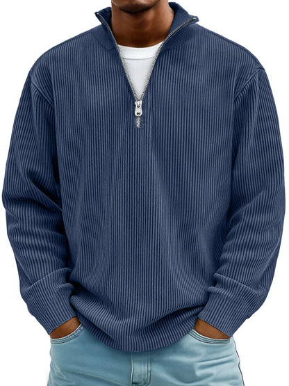 Heren Pullover – Met Rits – Gestreept Ontwerp – Voor Casual Gebruik