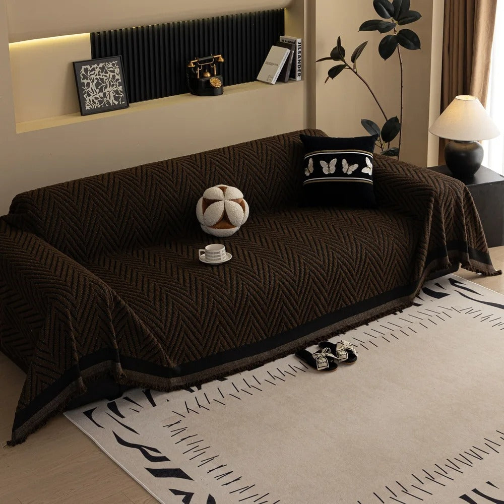 bankhoes met geometrisch patroon – luxe bescherming voor bank of fauteuil