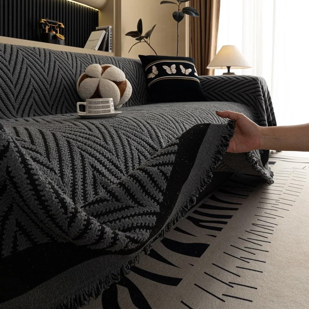 bankhoes met geometrisch patroon – luxe bescherming voor bank of fauteuil