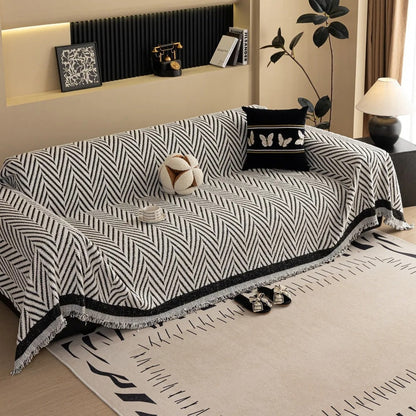 bankhoes met geometrisch patroon – luxe bescherming voor bank of fauteuil