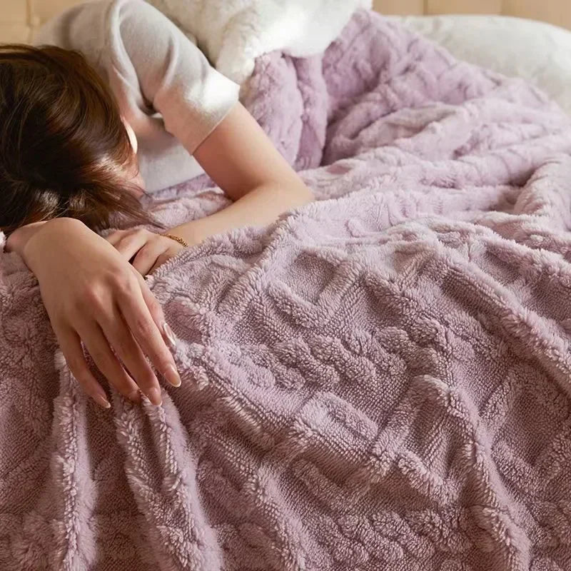 Zachte fluwelen deken – Dubbele laag – Warme deken voor het bed