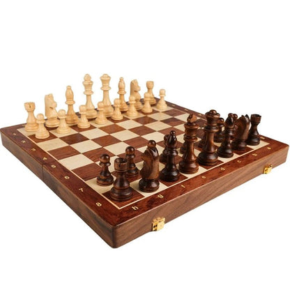 Houten Schaakset – Klassiek Design – In Opbergdoos – Voor Schaken en Strategische Spellen