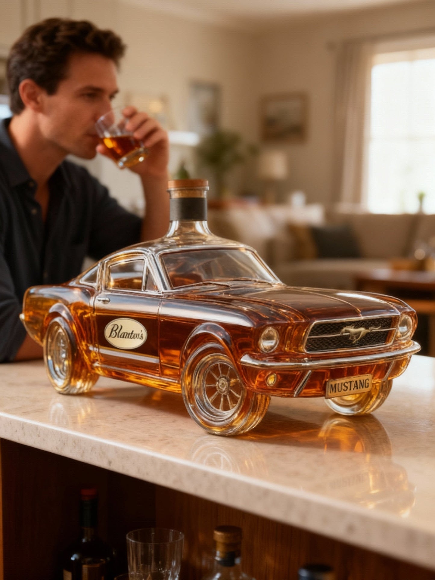 Mustang Whiskey Fles – Uniek design – Robuuste fles – Voor bar en verzamelaars