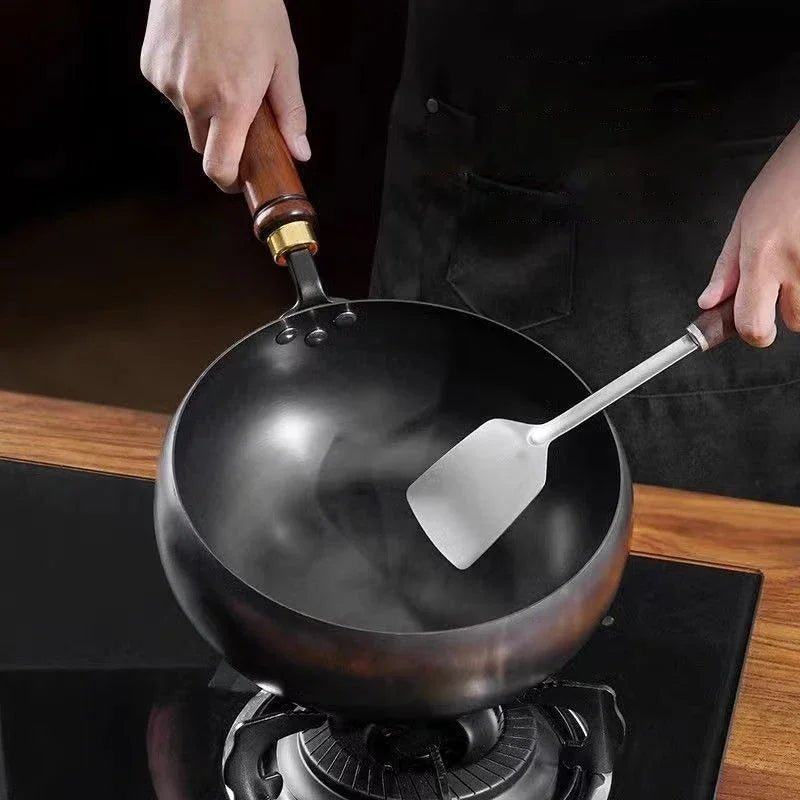 Wokpan – Houten Handvat – Non-stick Coating – Voor Roerbakken en Koken