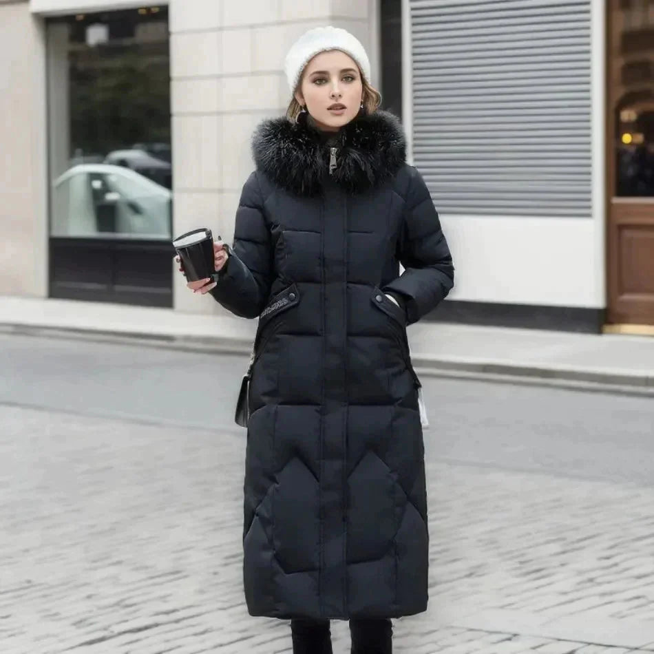 Winterjas voor dames – Gevoerd – Afneembare bontkraag – Voor koud weer