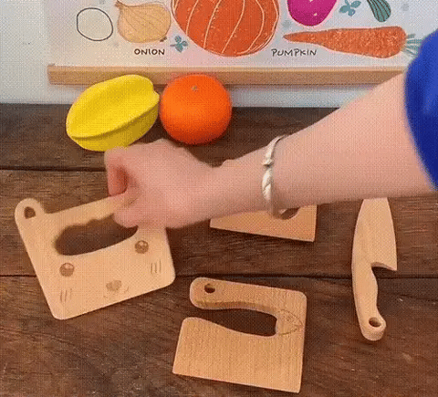 Houten Speelmes – Voor Kinderen – Met Dierenfiguren en Veilig Ontwerp