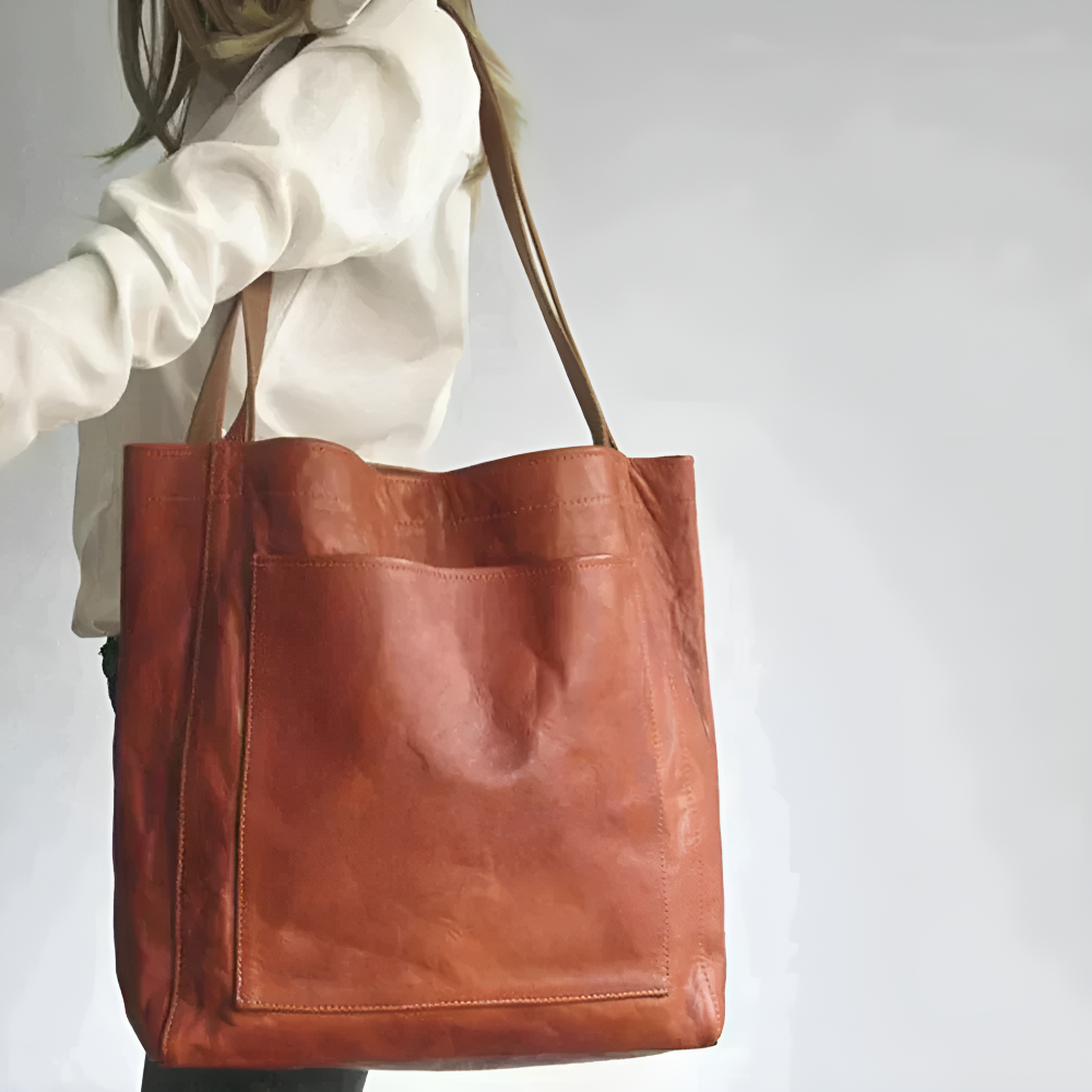 Vegan Leren Tas – Stevige Handvaten – Eenvoudig Ontwerp – Voor Dames