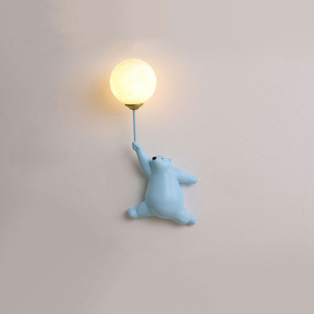 Wandlamp – Schattige Beer met Luchtballon – Voor Kinderkamer