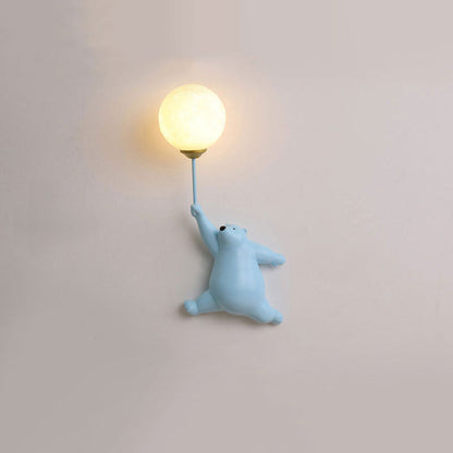 Wandlamp – Schattige Beer met Luchtballon – Voor Kinderkamer