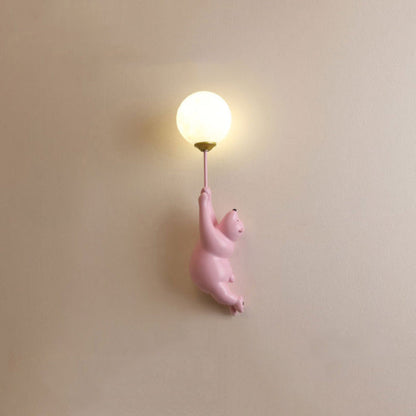 Wandlamp – Schattige Beer met Luchtballon – Voor Kinderkamer