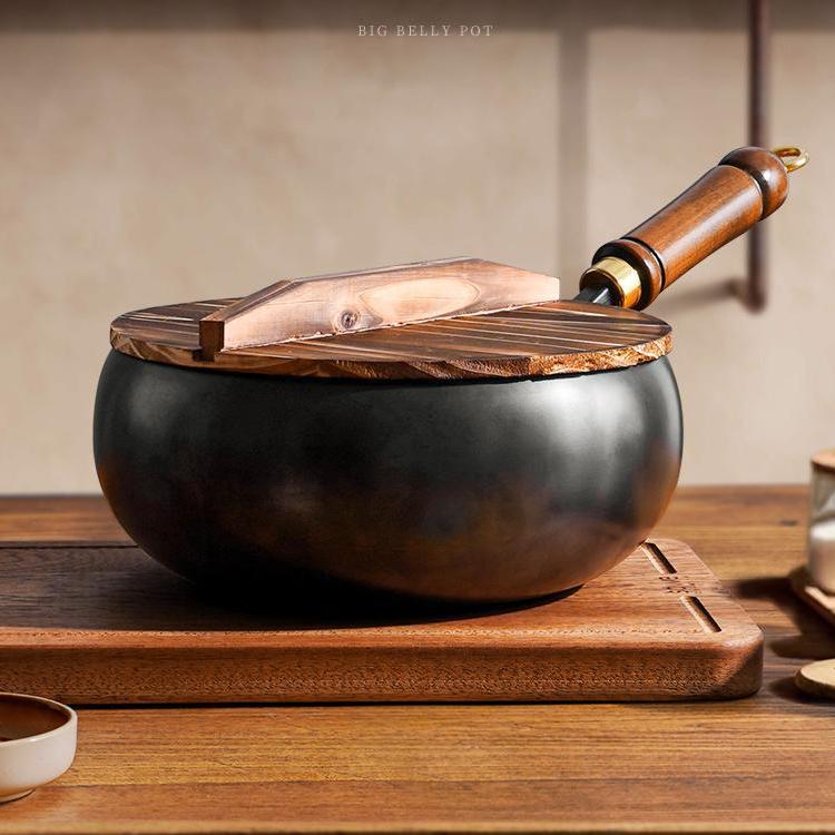 Wokpan met Houten Handvat – Duurzaam en Stijlvol – Voor Koken en Roerbakken