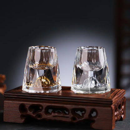 Glazen Whiskey Set – Uniek ontwerp – Voor whiskey en andere dranken – Set van 2