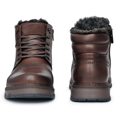 Heren Leren Boots – Warm Fleece Voering – Voor Koude Dagen