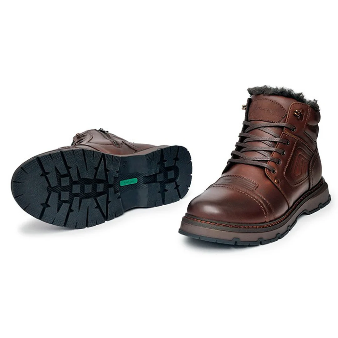 Heren Leren Boots – Warm Fleece Voering – Voor Koude Dagen