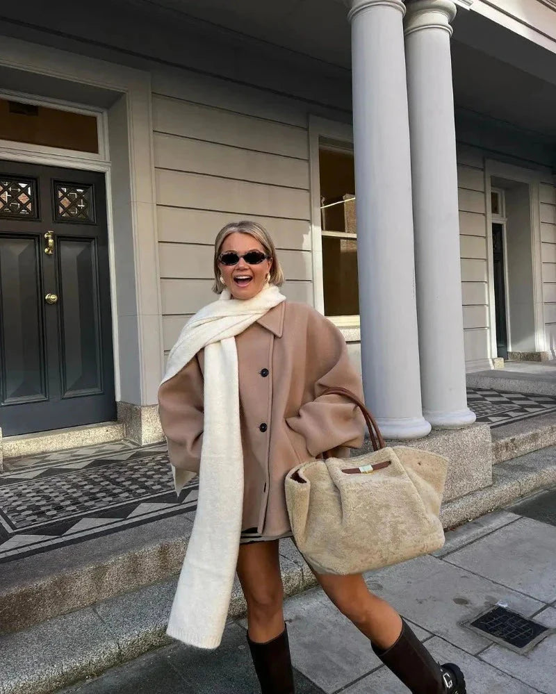 Lange Winterjas voor dames – Oversized – Knopen – Voor koud weer