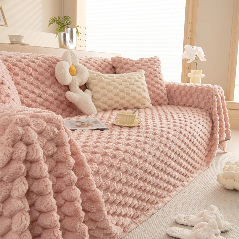 bankhoes zachte stof – luxe boltextuur – voor bank of fauteuil