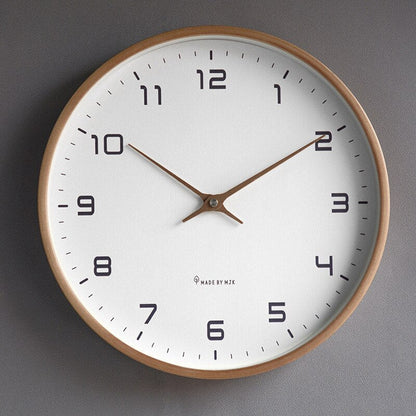 Wandklok met Houten Rand – Eenvoudig Design – Duidelijke Cijfers – Voor Woonkamer