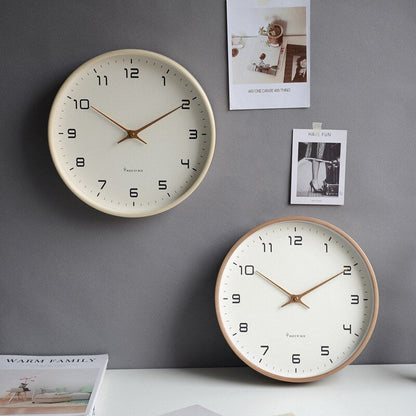 Wandklok met Houten Rand – Eenvoudig Design – Duidelijke Cijfers – Voor Woonkamer