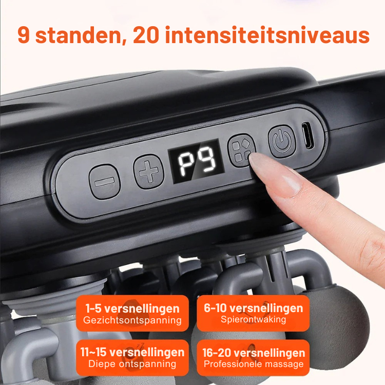 Massageapparaat met 15 Massagekoppen – Verwarming – Voor Rug en Schouders