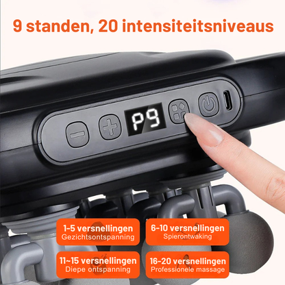 Massageapparaat met 15 Massagekoppen – Verwarming – Voor Rug en Schouders