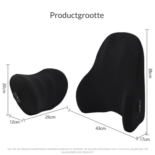 Auto Nek- en Lendensteun met Massagefunctie – Verstelbaar – Voor Comfort en Ondersteuning