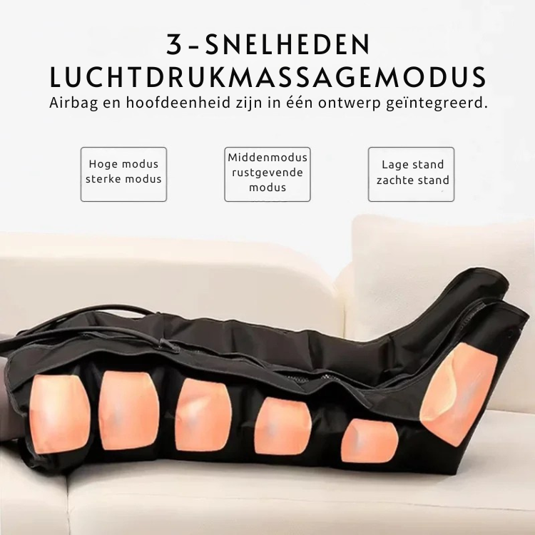 Luchtcompressiebeenmassage – 3 Snelheden – Verstelbaar – Voor benen en voeten