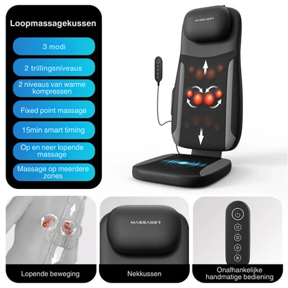 Massagekussen voor thuis – Vibratie – Verwarming – Voor nek en rug
