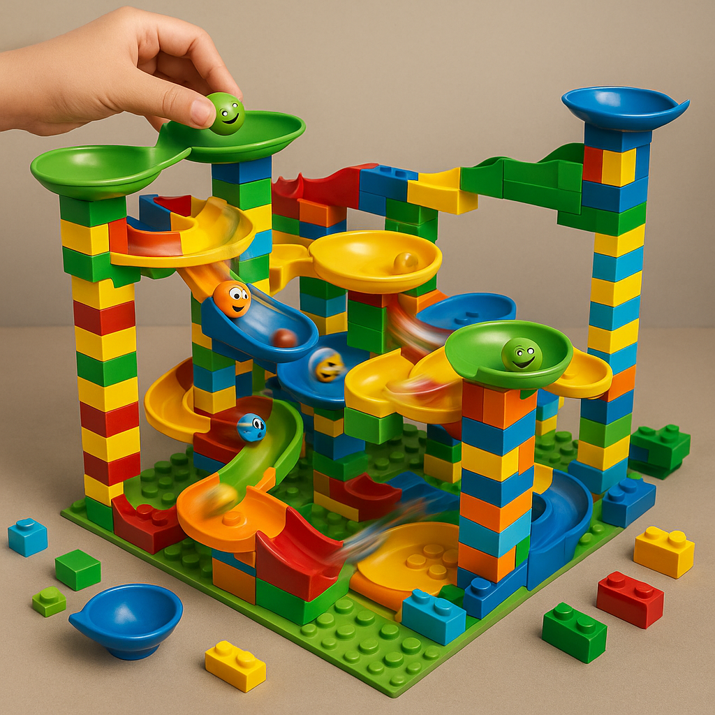 Kreatieve Knikkerrace – Bouwset voor Kinderen – Kleurige Constructie
