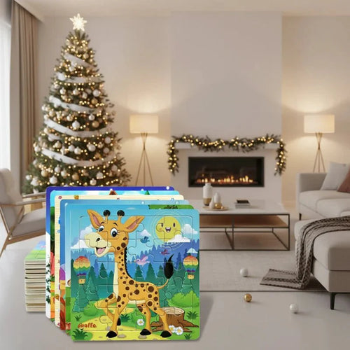 Houten Dierenpuzzels voor Peuters – Educatief Speelgoed – Voor Vormen en Kleurherkenning