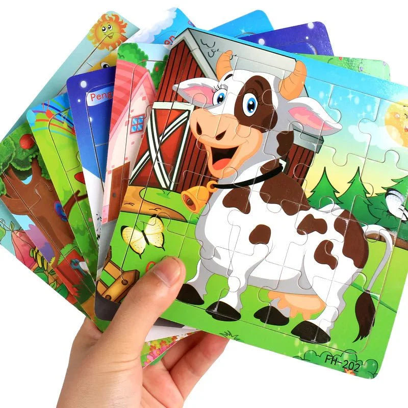 Houten Dierenpuzzels voor Peuters – Educatief Speelgoed – Voor Vormen en Kleurherkenning