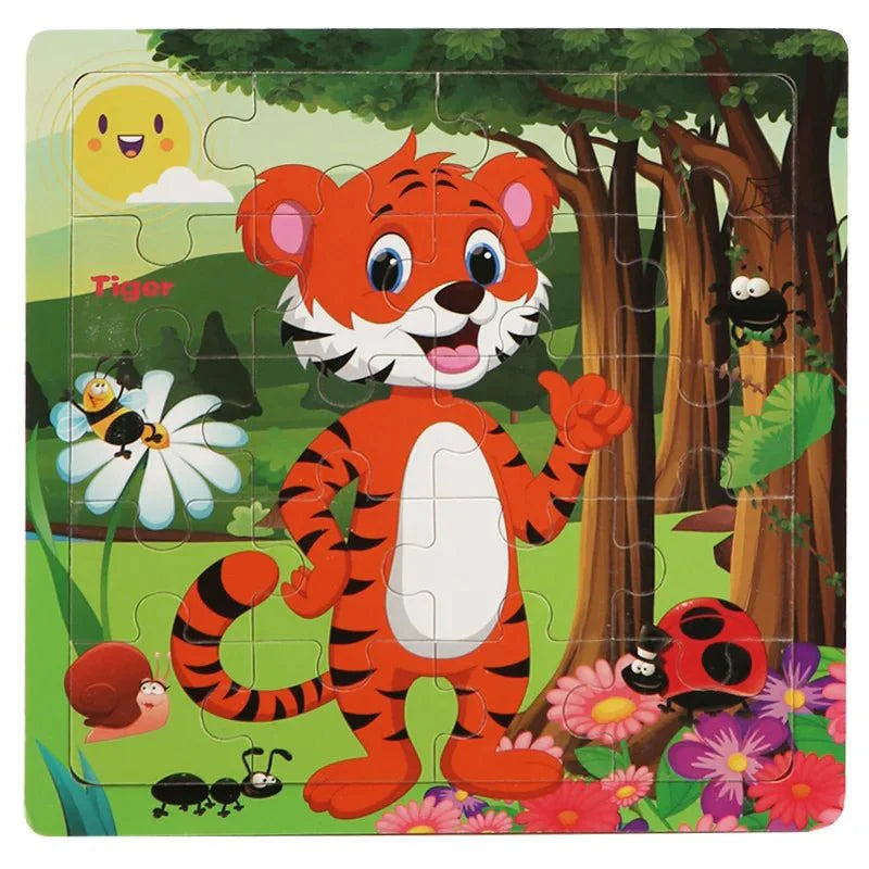 Houten Dierenpuzzels voor Peuters – Educatief Speelgoed – Voor Vormen en Kleurherkenning