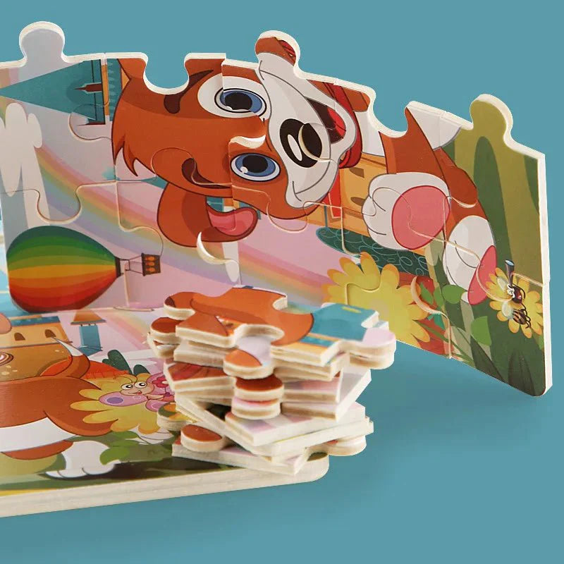 Houten Dierenpuzzels voor Peuters – Educatief Speelgoed – Voor Vormen en Kleurherkenning