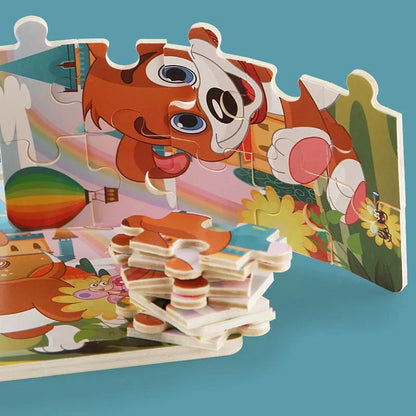 Houten Dierenpuzzels voor Peuters – Educatief Speelgoed – Voor Vormen en Kleurherkenning