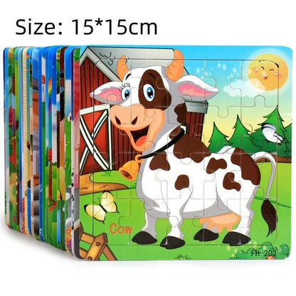 Houten Dierenpuzzels voor Peuters – Educatief Speelgoed – Voor Vormen en Kleurherkenning