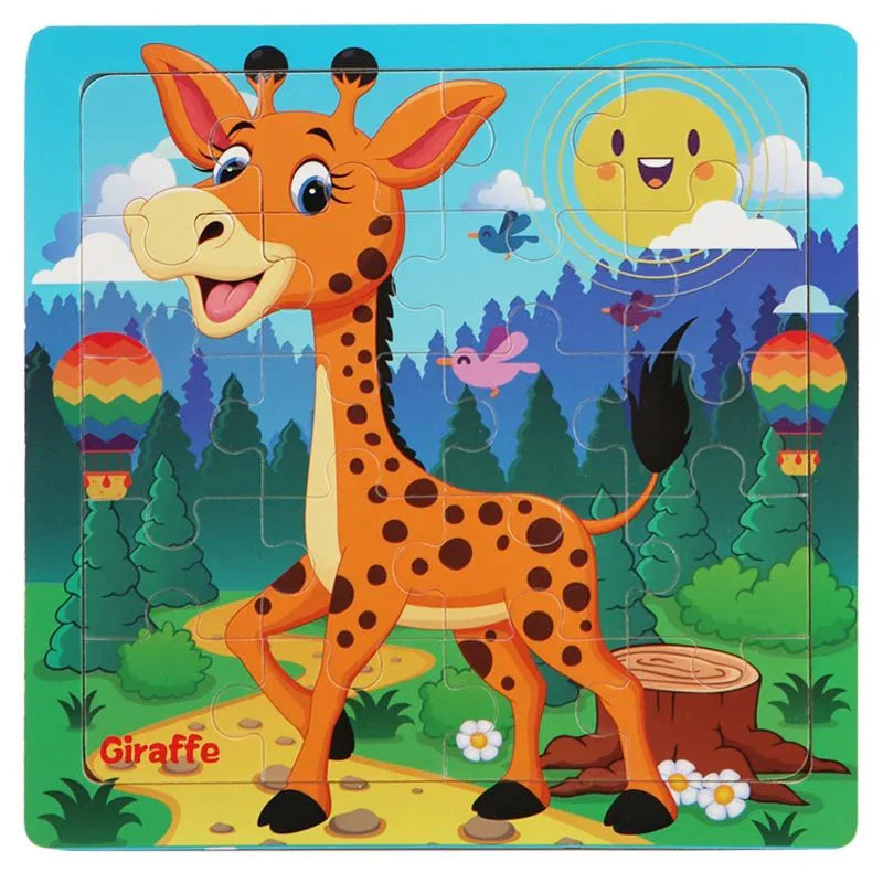 Houten Dierenpuzzels voor Peuters – Educatief Speelgoed – Voor Vormen en Kleurherkenning