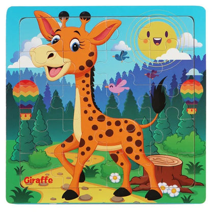 Houten Dierenpuzzels voor Peuters – Educatief Speelgoed – Voor Vormen en Kleurherkenning