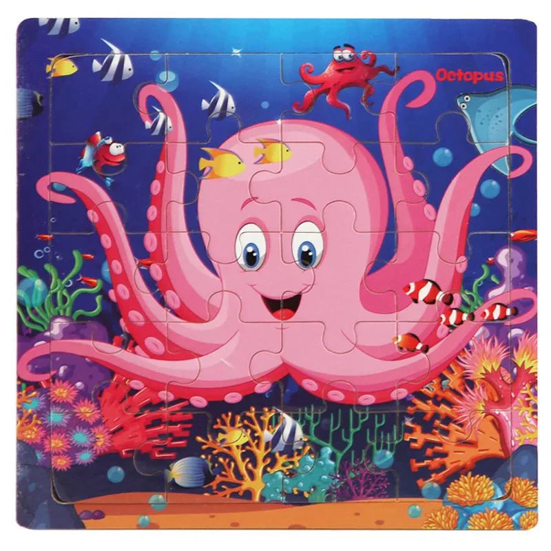 Houten Dierenpuzzels voor Peuters – Educatief Speelgoed – Voor Vormen en Kleurherkenning