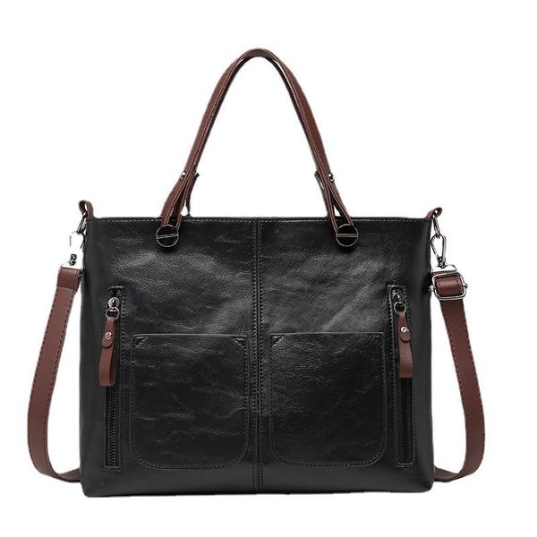 Handtas Vegan Leder – Verstelbare Schouderriem – Twee Ritsvakken – Unisex