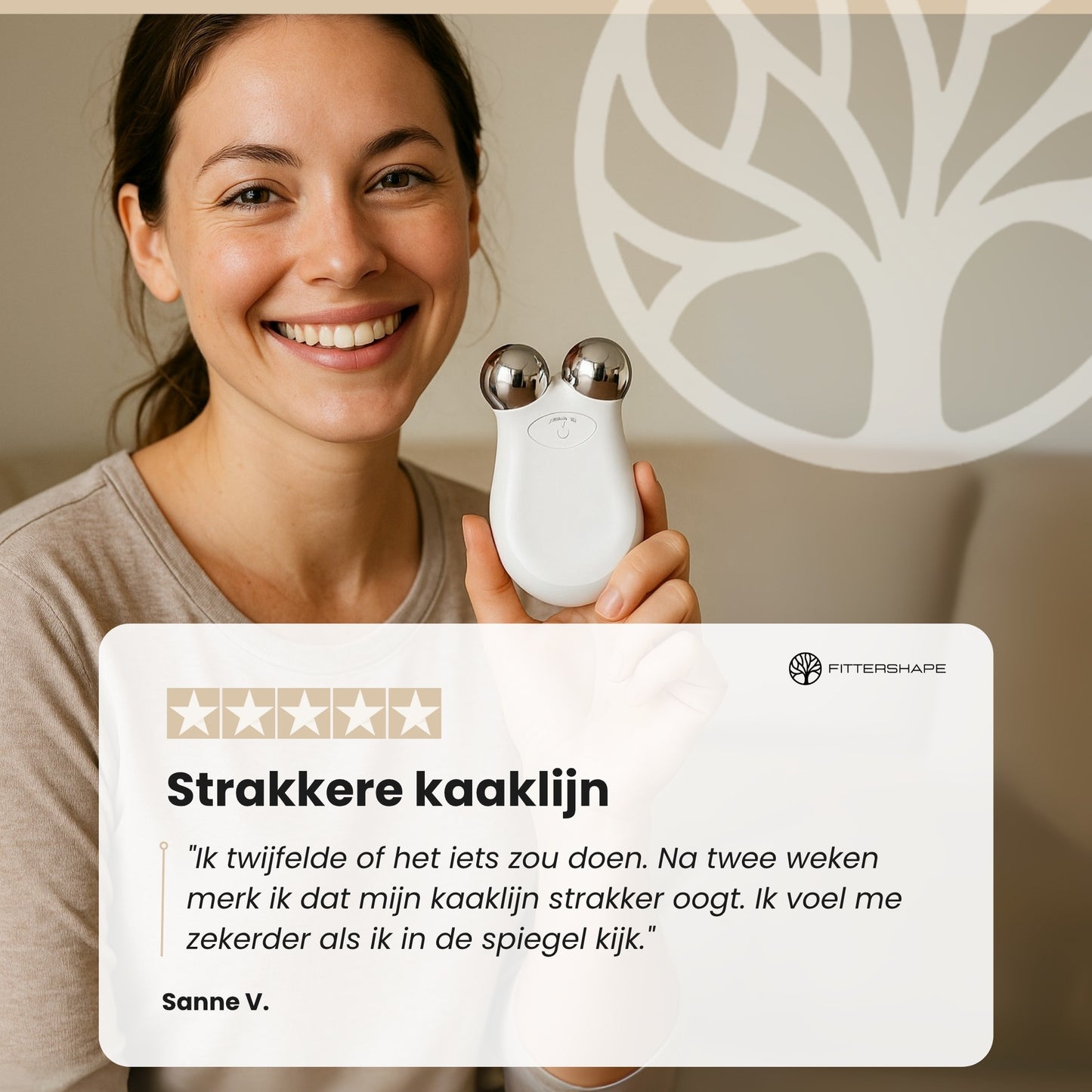 Fittershape GlowTone Wand | Microcurrent Gezichtstool – Voor Strakkere Huid