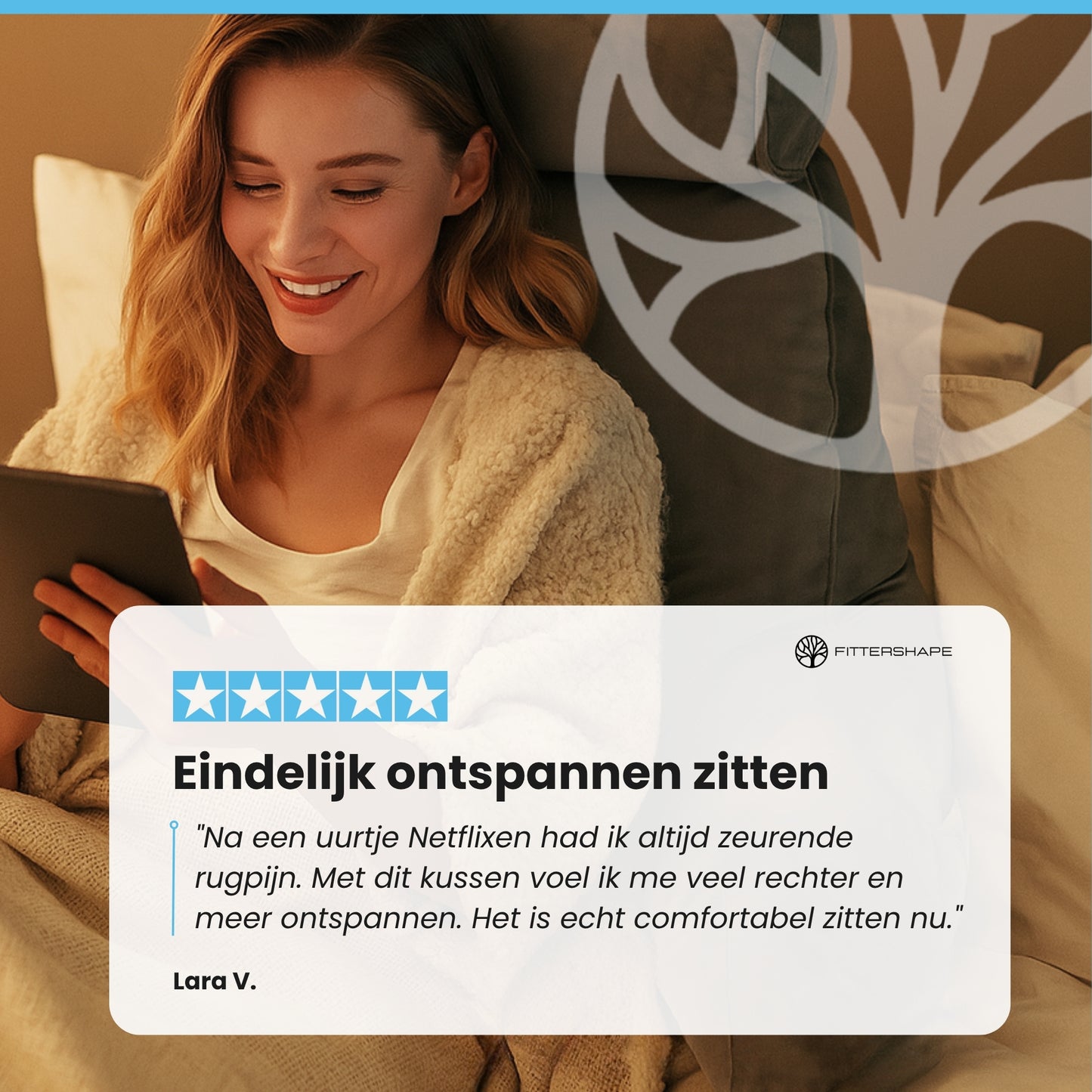 Fittershape SitRelax Kussen | Ergonomisch Leeskussen – Voor Rug & Neksteun