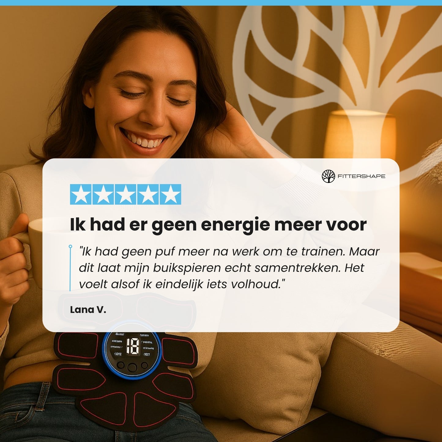 Fittershape AbsTone Pad | EMS Spiertrainer – Voor Een Sterkere Buik