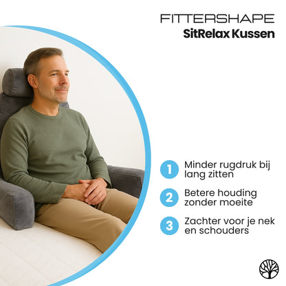 Fittershape SitRelax Kussen | Ergonomisch Leeskussen – Voor Rug & Neksteun