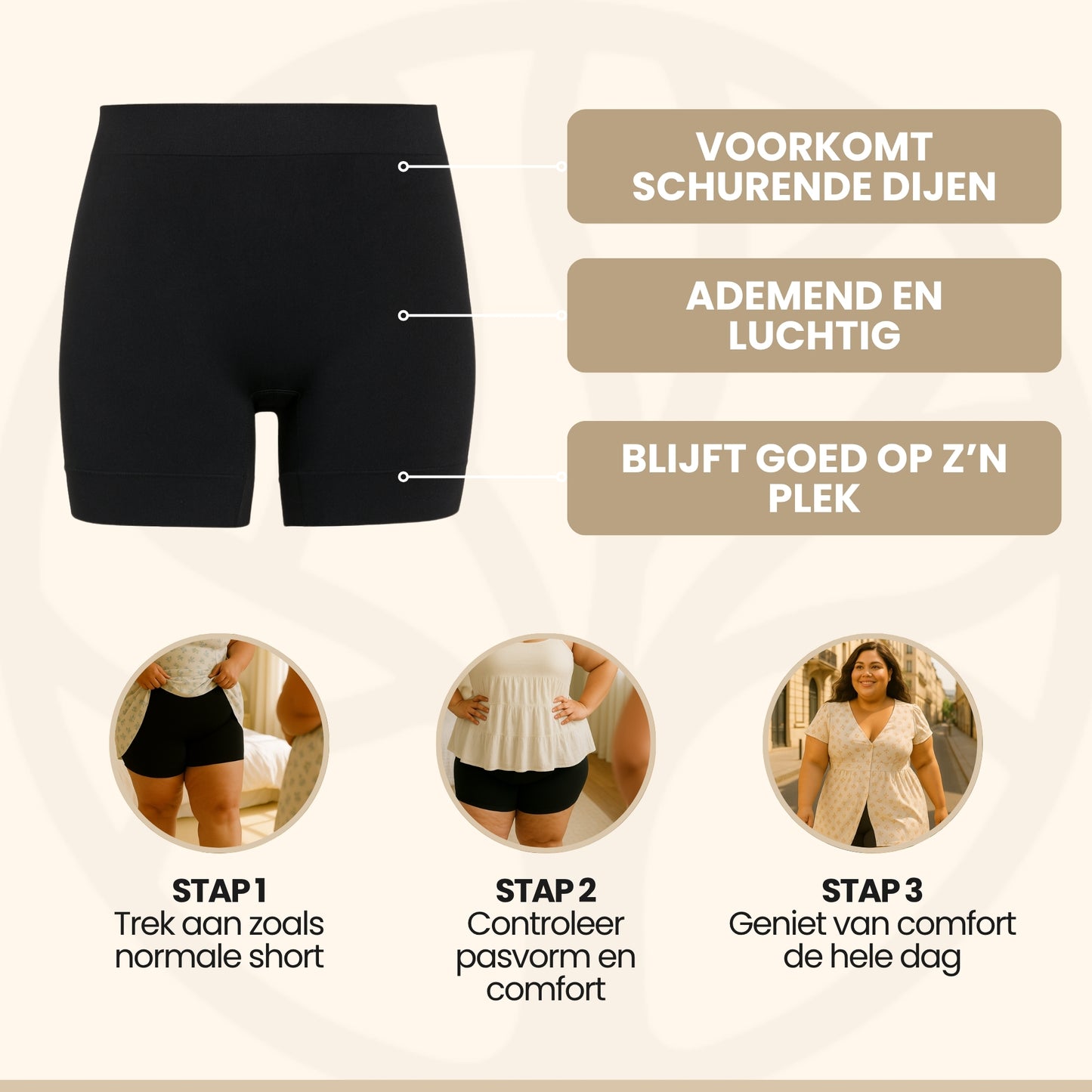 Fittershape Anti-Scheur Shorts | Comfortabel Onder Jurkjes – Voor Zomergebruik