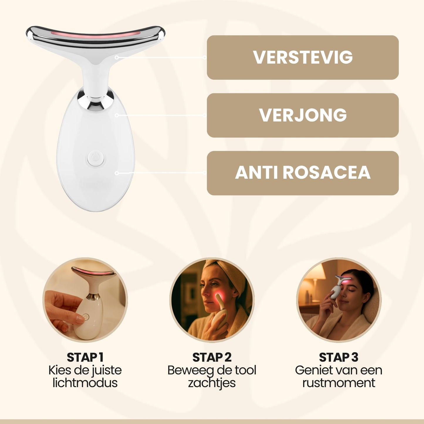 Fittershape GlowSculpt Wand | LED Gezichtstool – Voor Stevigere Huid