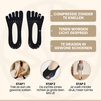 ToeBalance Socks | 6 Pack Teenspreidende Sokken – Tegen Bunionpijn