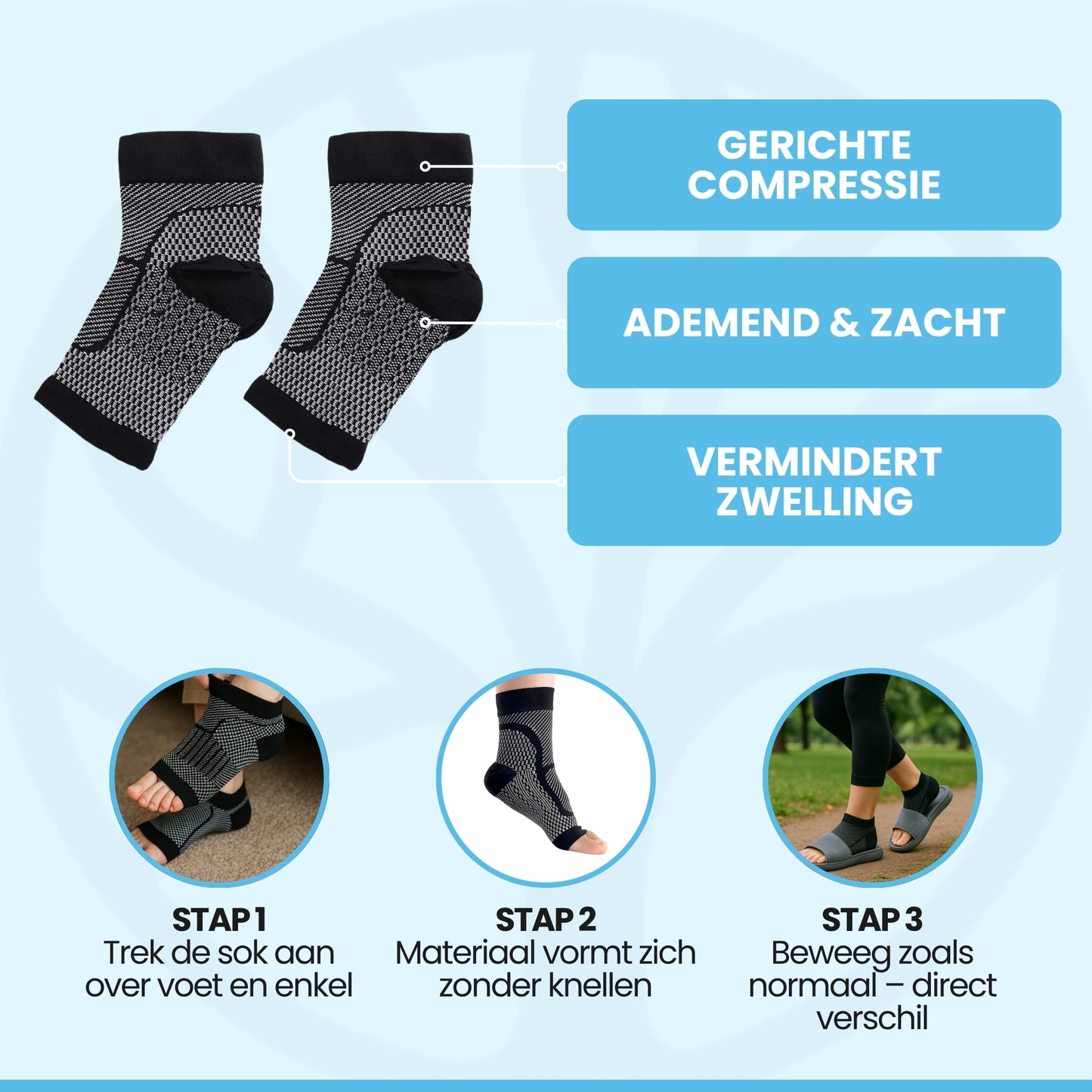 Fittershape AnkleRelief Socks | Compressie Enkelkousen – Voor Dagelijks Comfort